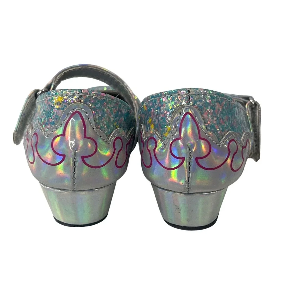 Disney Kids Silver Metallic‎ Heeled Princess Dress Up Shoes Toddler Girls 6 Fun
